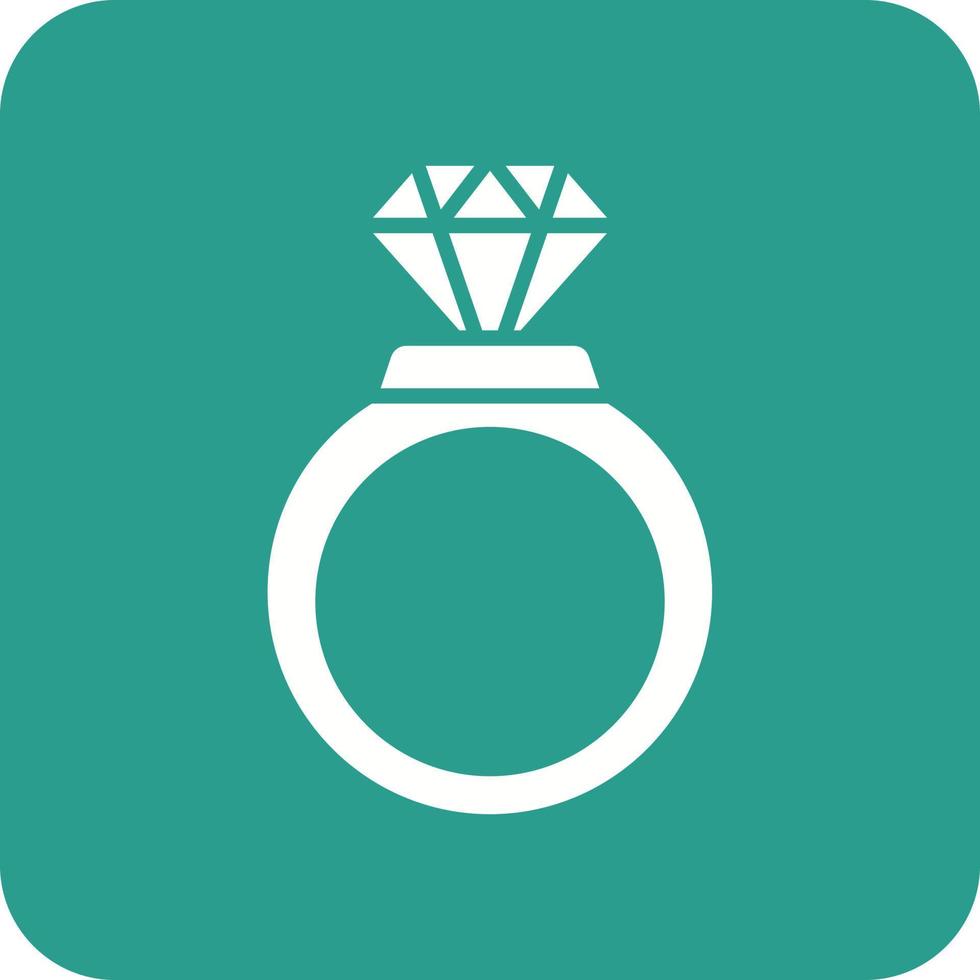 Diamond Ring Glyph Round Corner Background Icon vector