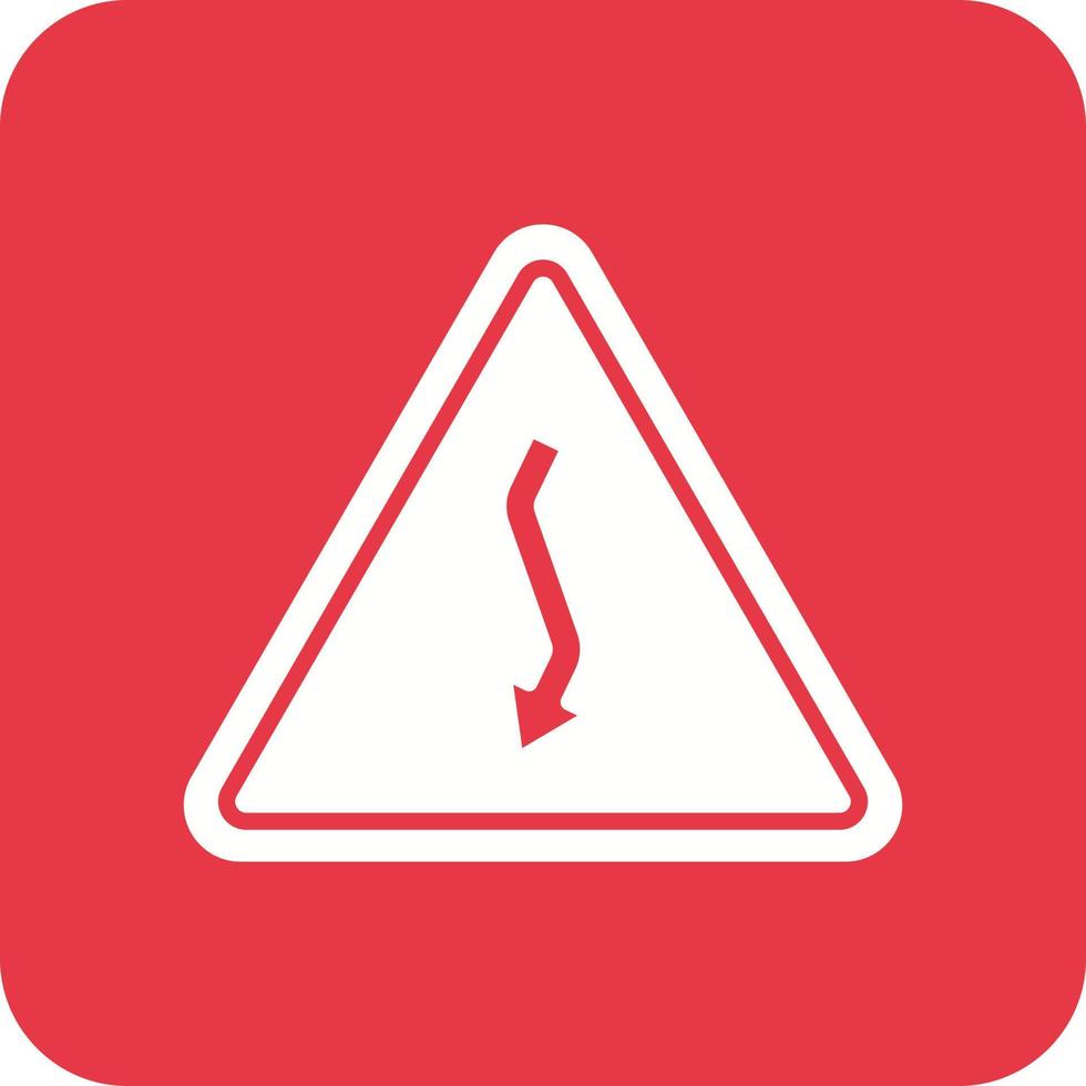 Danger Glyph Round Corner Background Icon vector