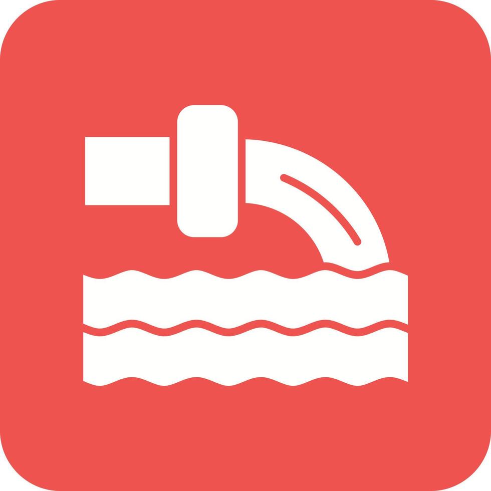 Factory Waste Glyph Round Corner Background Icon vector