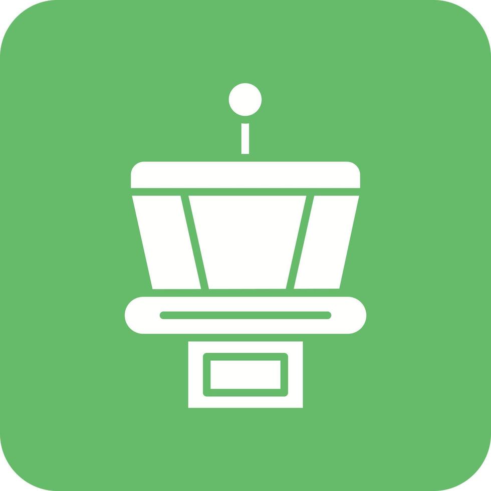 Control Tower Glyph Round Corner Background Icon vector