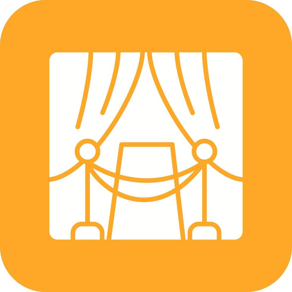 Premiere Glyph Round Corner Background Icon vector