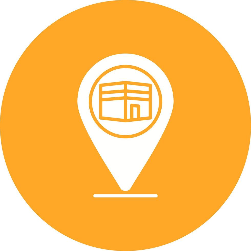 Qibla Direction Glyph Circle Icon vector