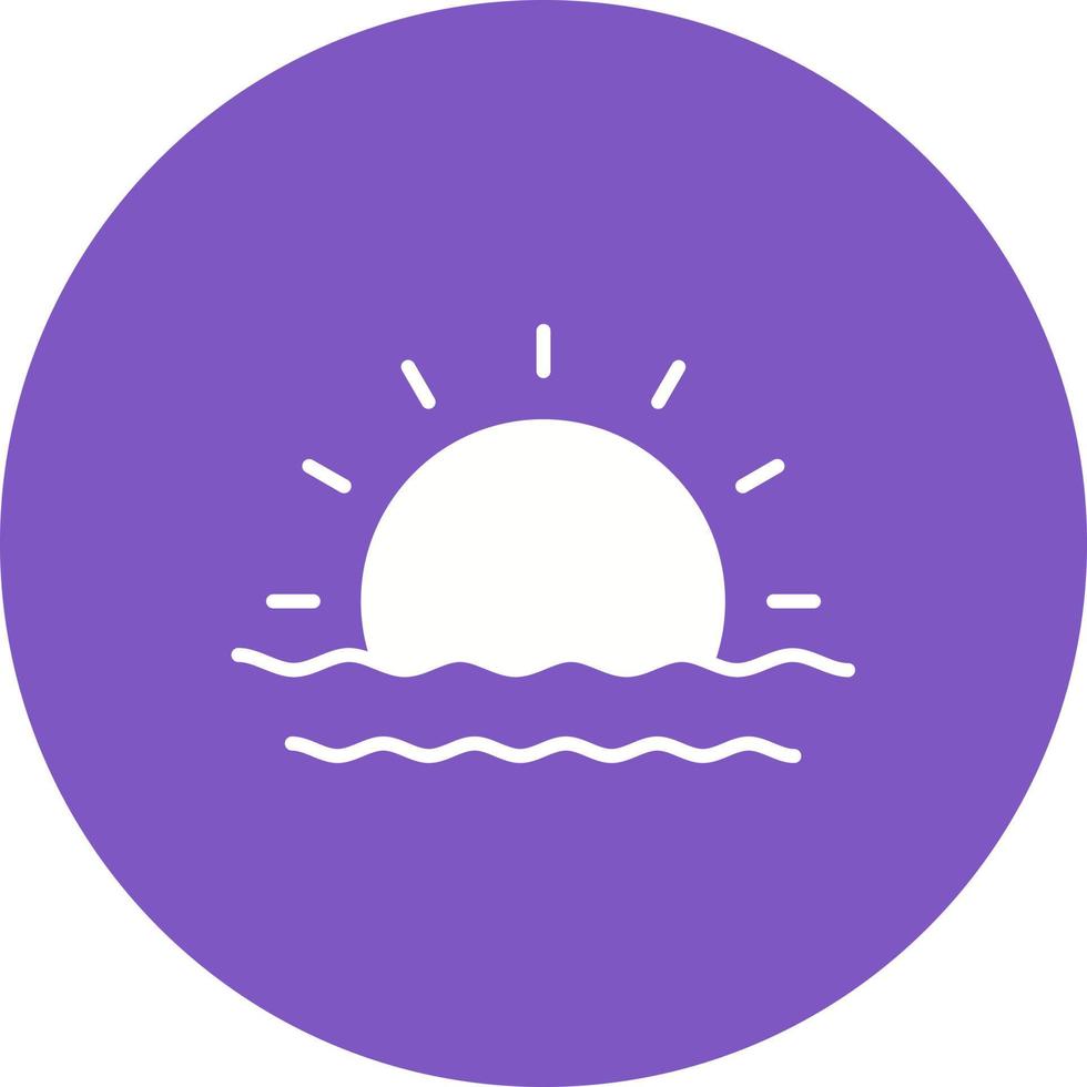 Sunrise Glyph Circle Icon vector