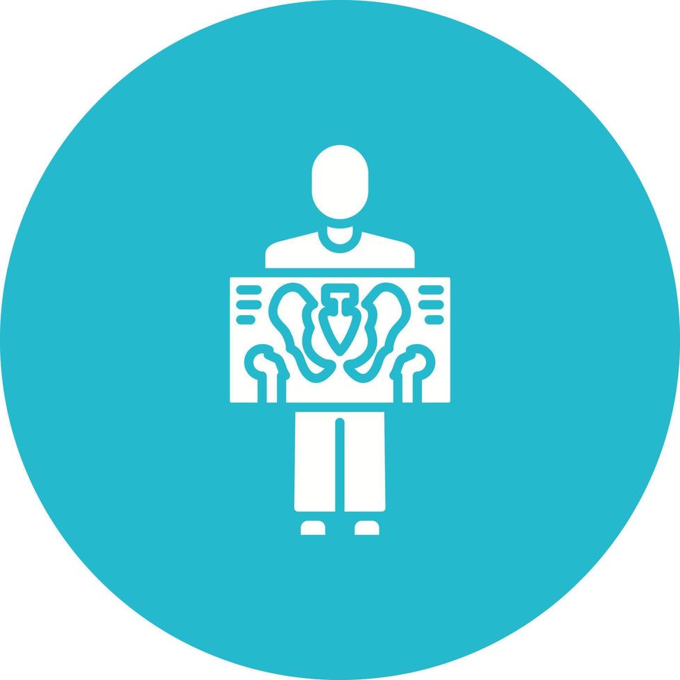 Man X ray Glyph Circle Icon vector