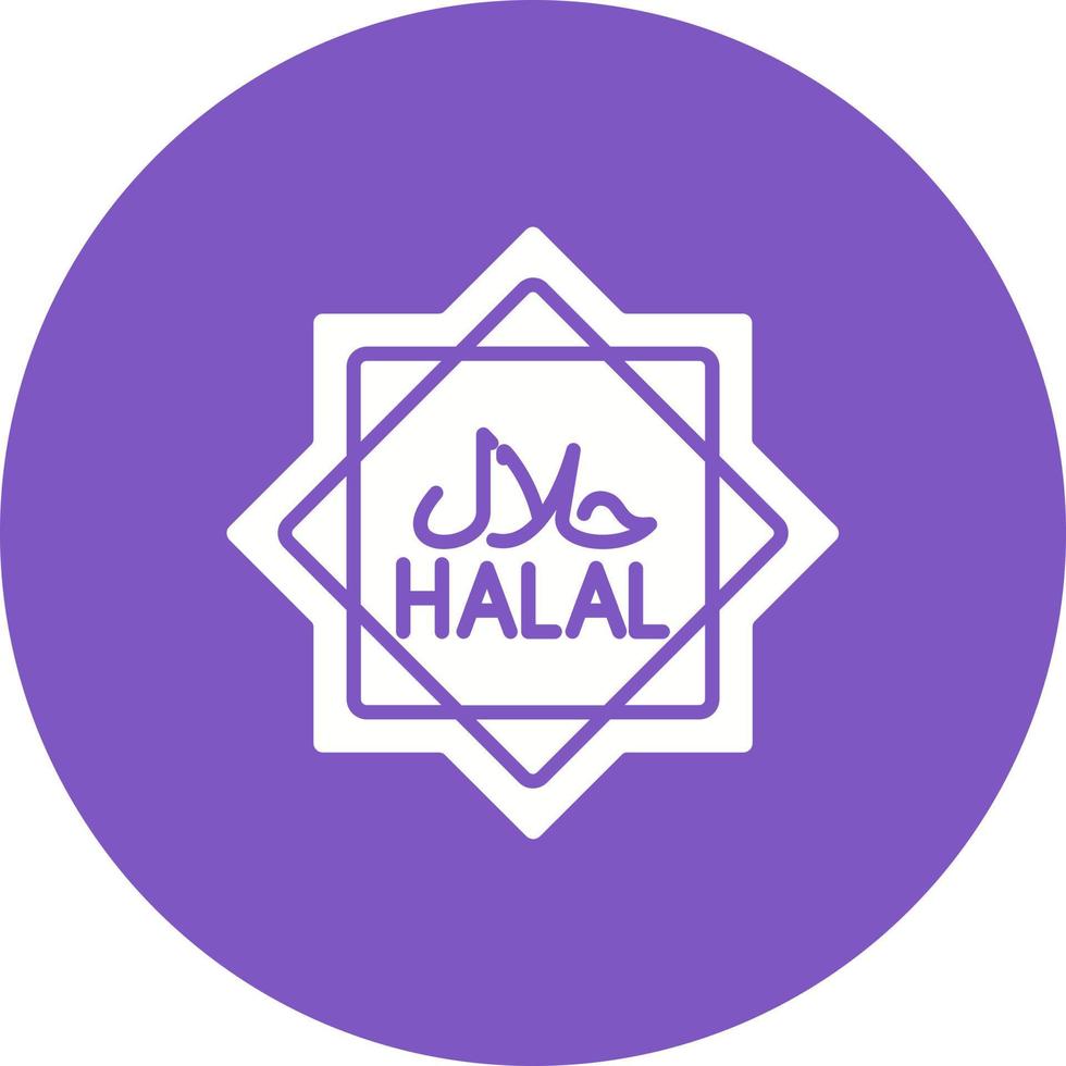 Halal Glyph Circle Icon vector