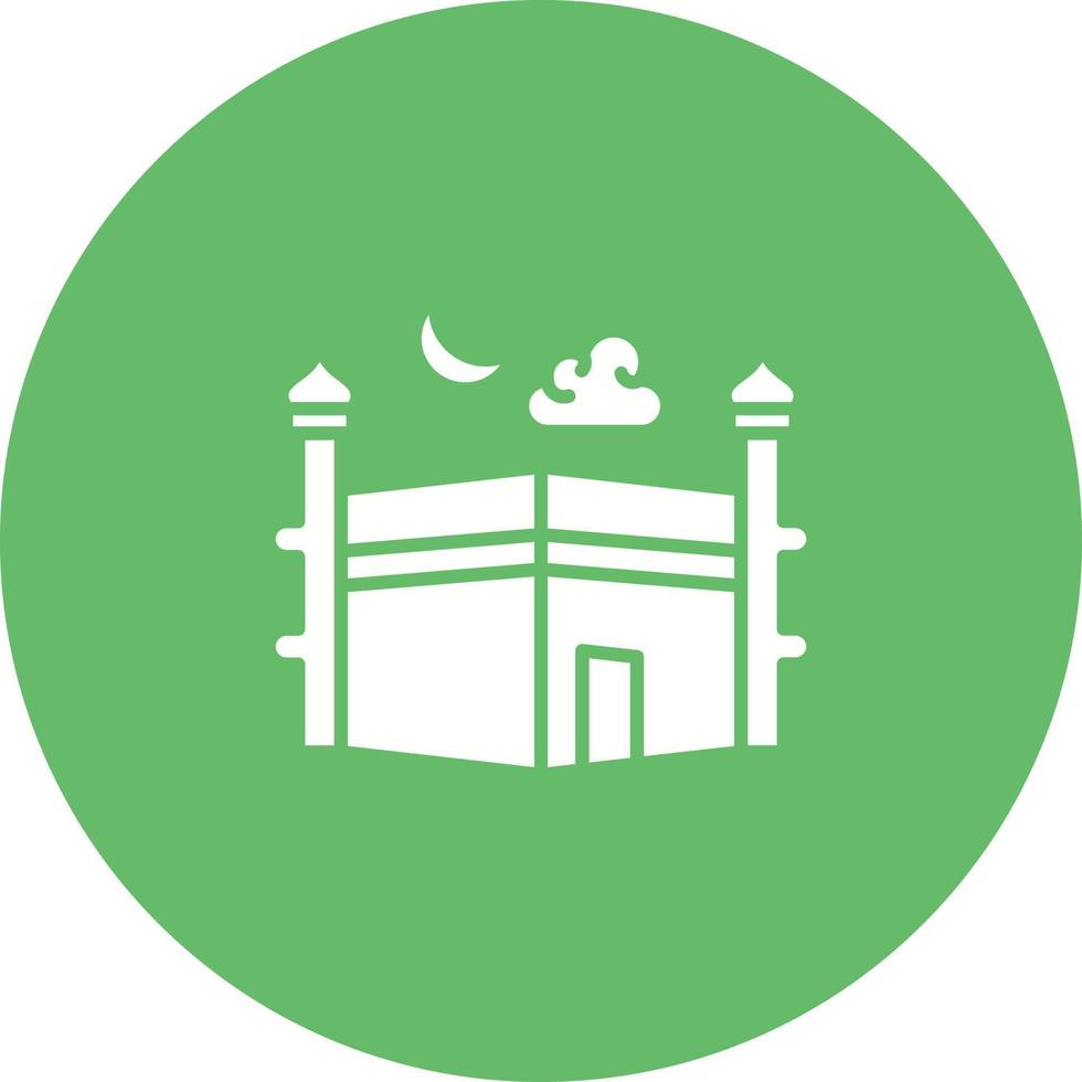 Kaaba Glyph Circle Icon vector