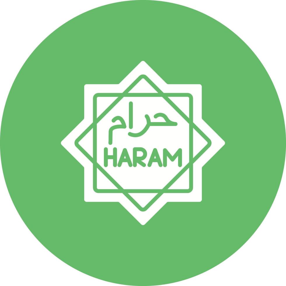 Haram Glyph Circle Icon vector