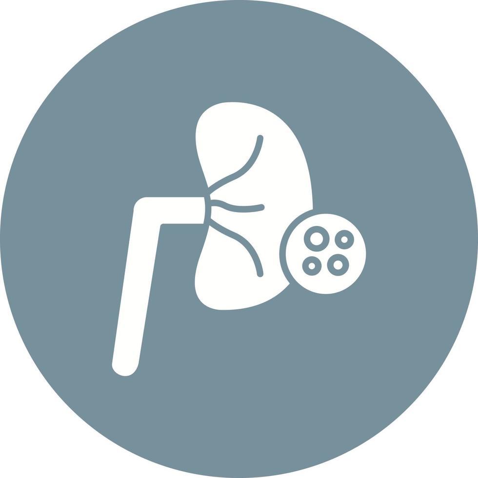 Kidney Checkup Glyph Circle Icon vector