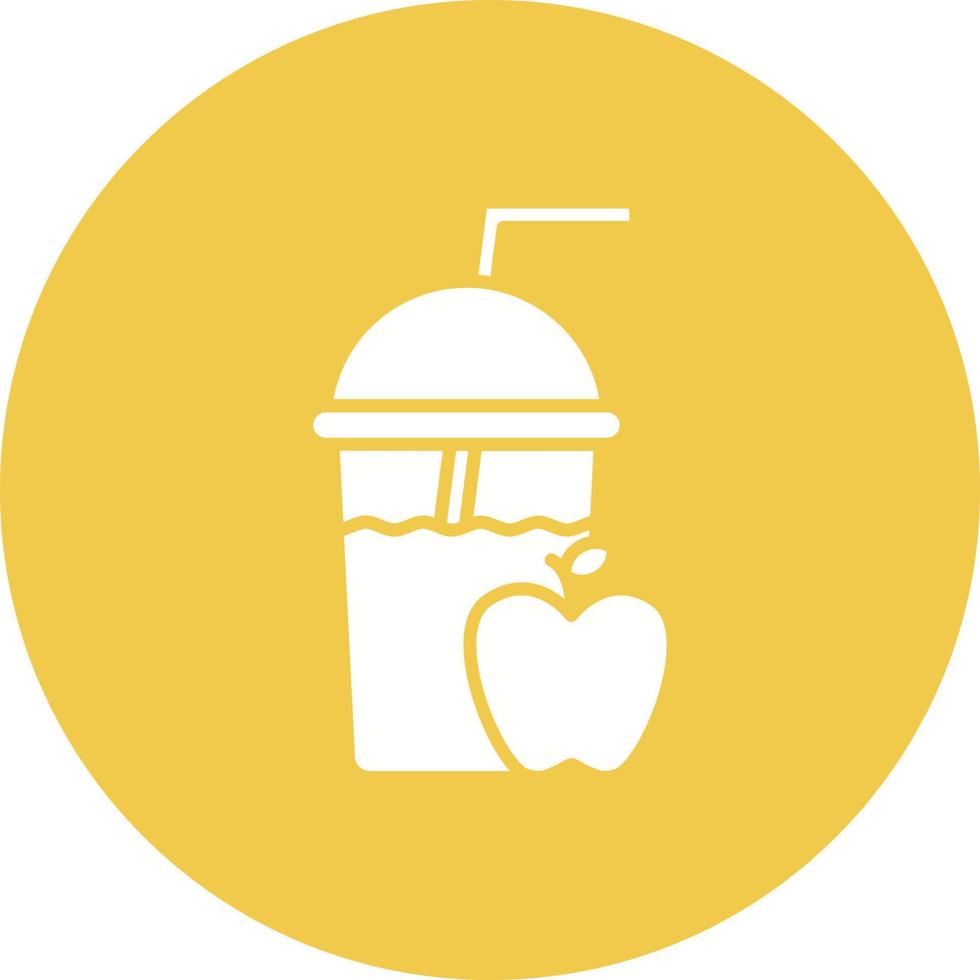 icono de círculo de glifo de jugo de manzana vector