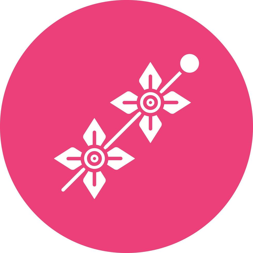 Delphinium Glyph Circle Icon vector