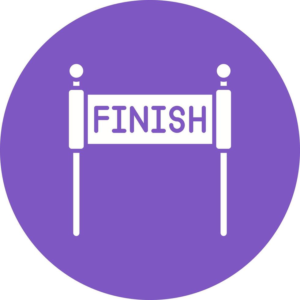 Finish Line Glyph Circle Icon vector