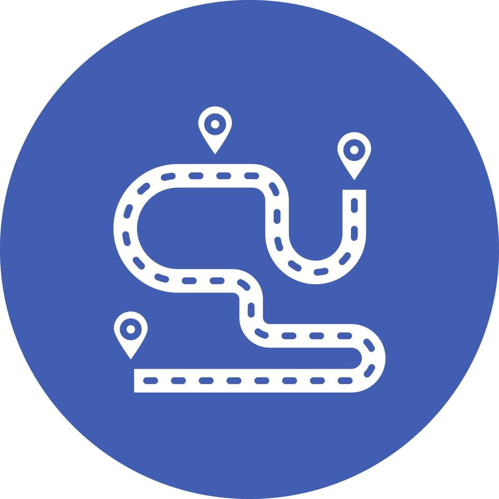 Race Route Glyph Circle Icon vector