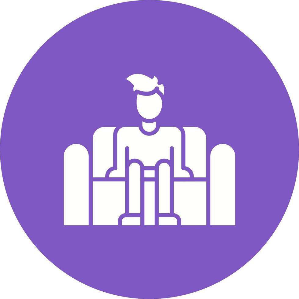 Sitting Glyph Circle Icon vector