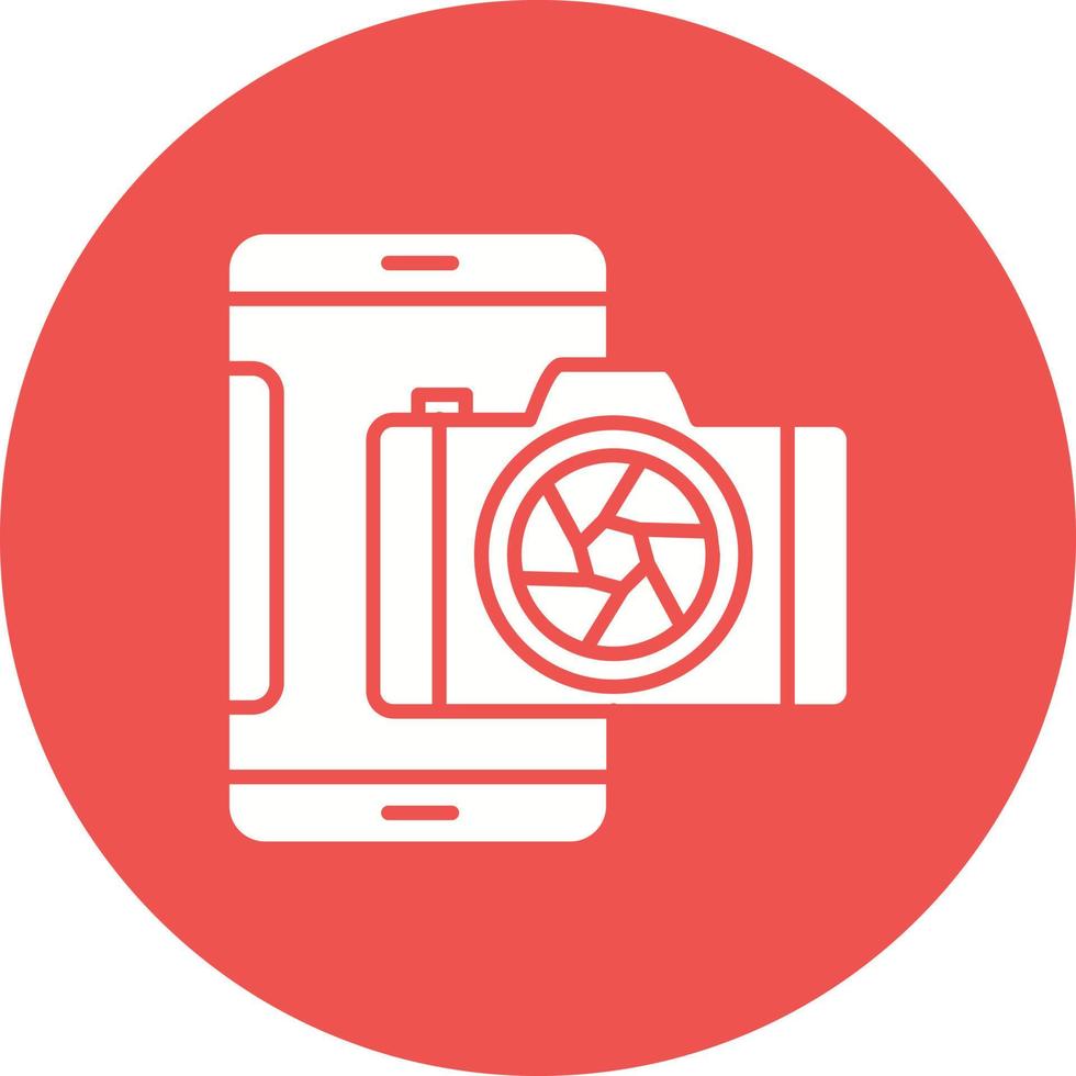 Smartphone Camera Glyph Circle Icon vector