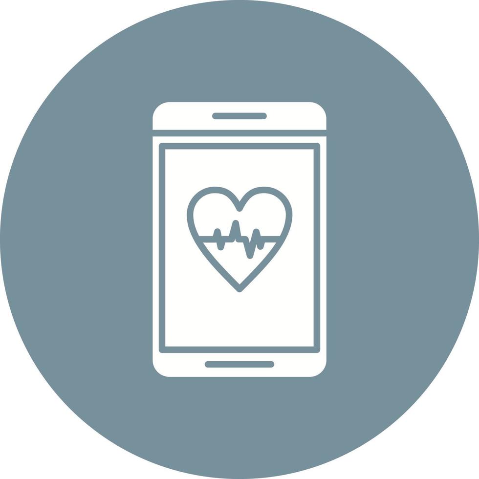 Heart Rate Glyph Circle Icon vector
