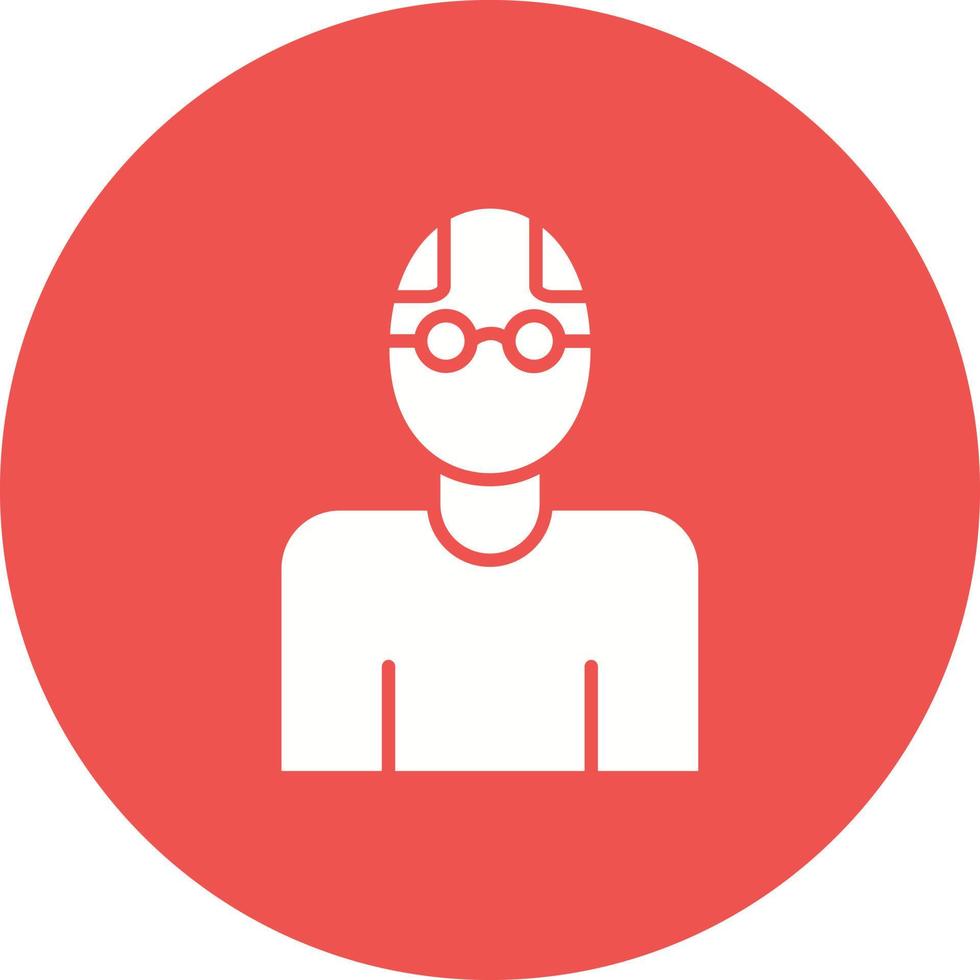 Old Man Glyph Circle Icon vector