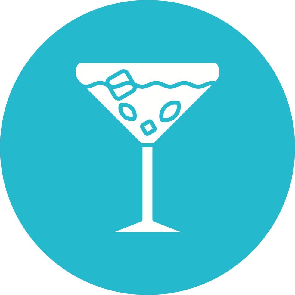 Gin Tonic Glyph Circle Icon vector