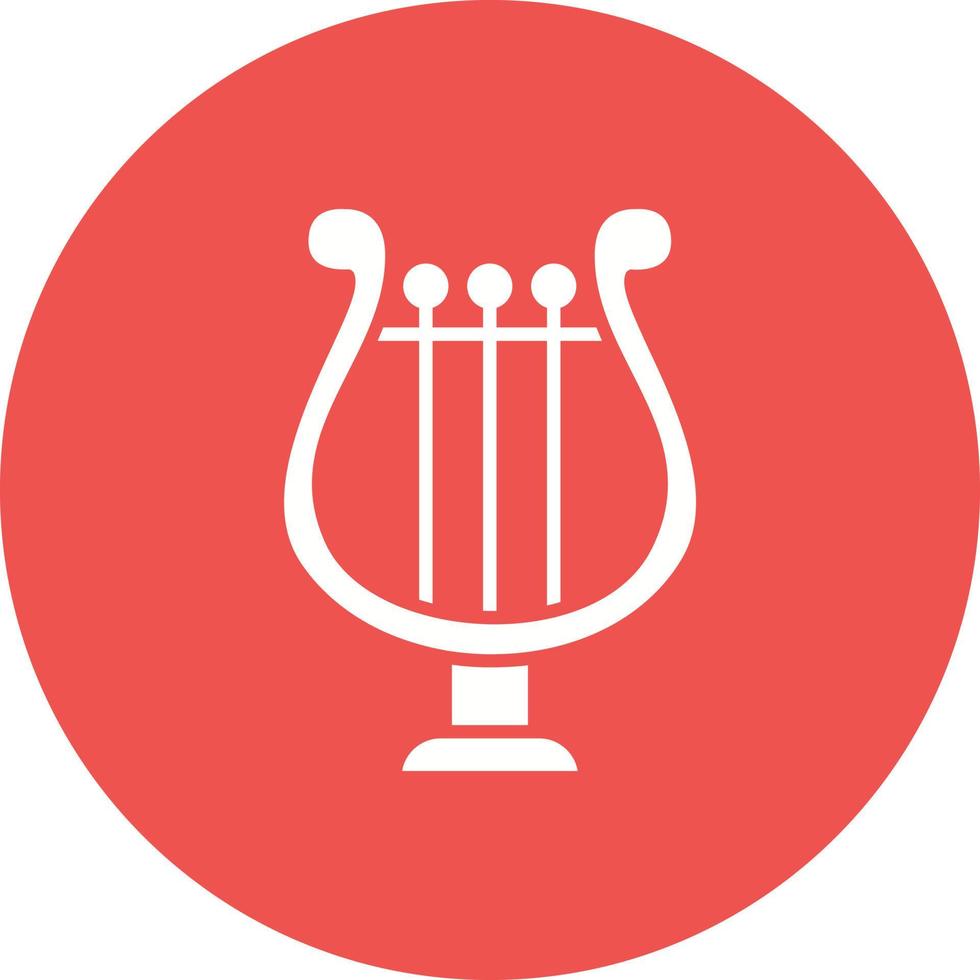Lyre Glyph Circle Icon vector