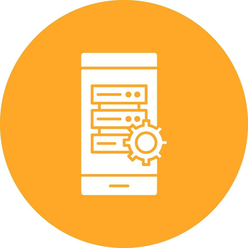 Smartphone Database Glyph Circle Icon vector
