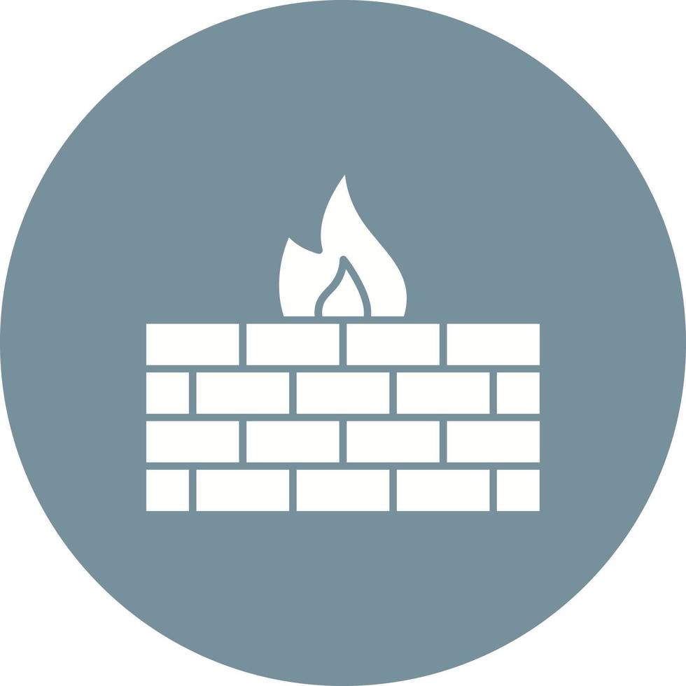 Firewall Glyph Circle Icon vector