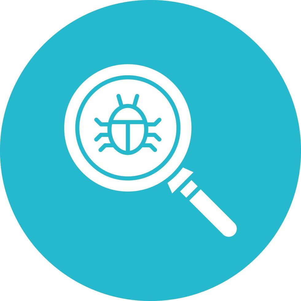 Bug Search Glyph Circle Icon vector