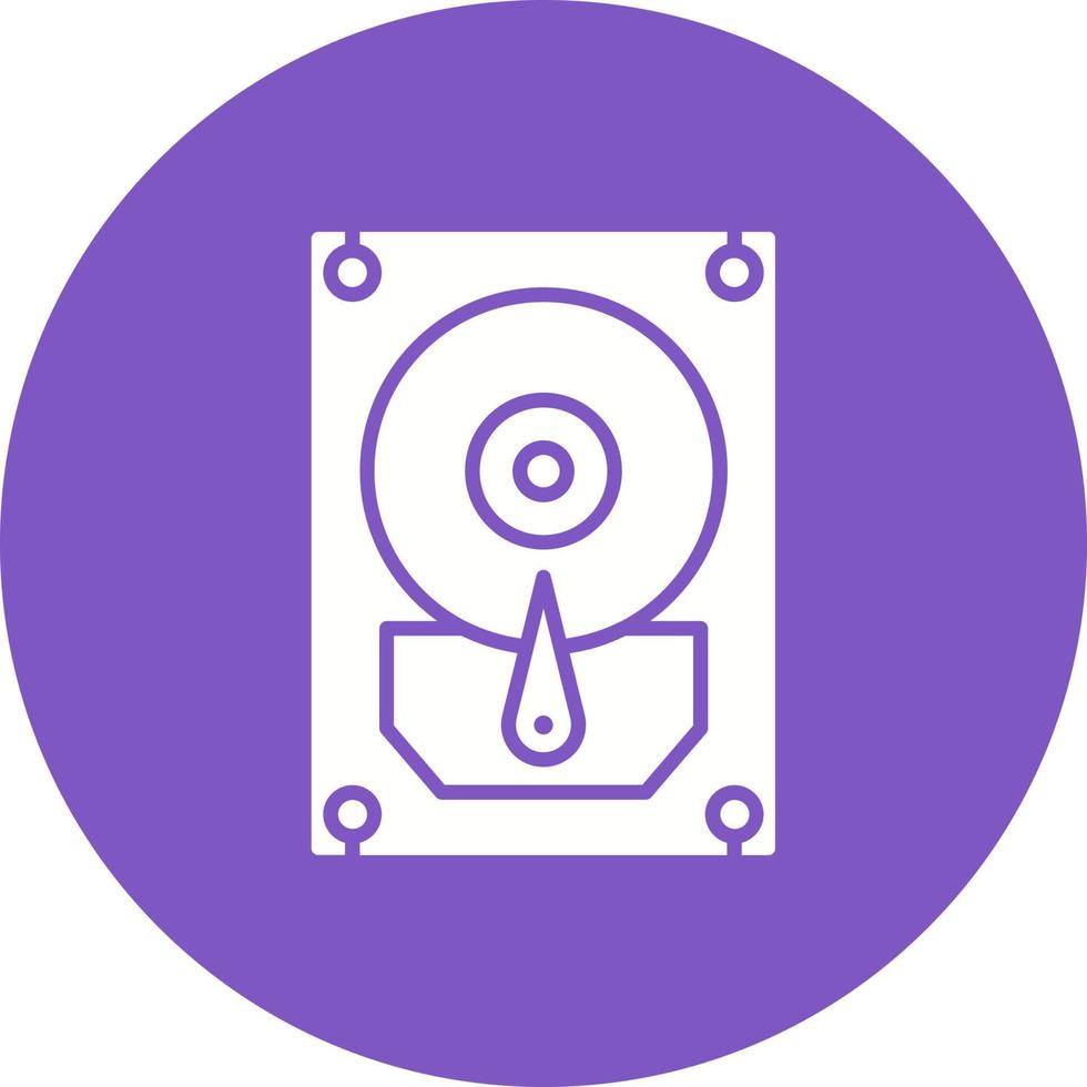 Hard Disk Glyph Circle Icon vector
