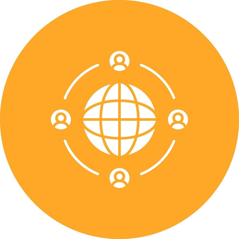 User Connection Glyph Circle Icon vector