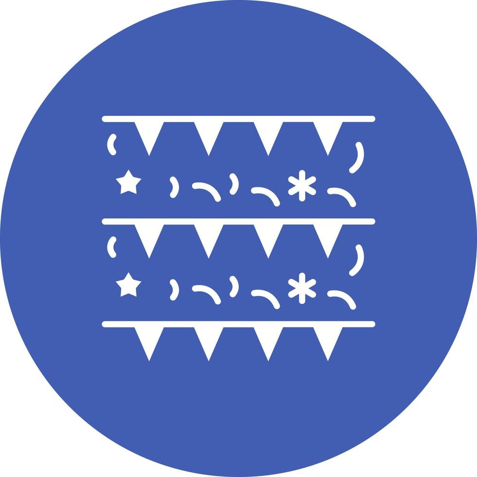 New Year Flags Glyph Circle Icon vector