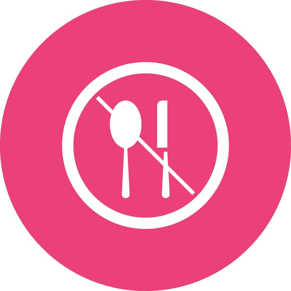 No Eating Glyph Circle Icon vector