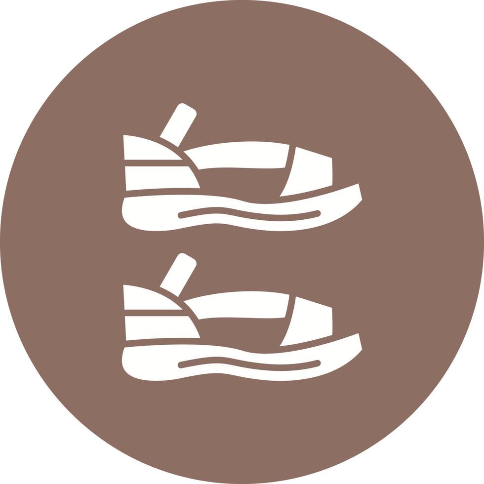 Sandal Glyph Circle Icon vector