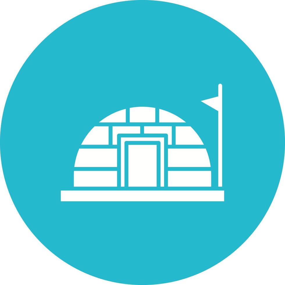 Igloo House Glyph Circle Icon vector