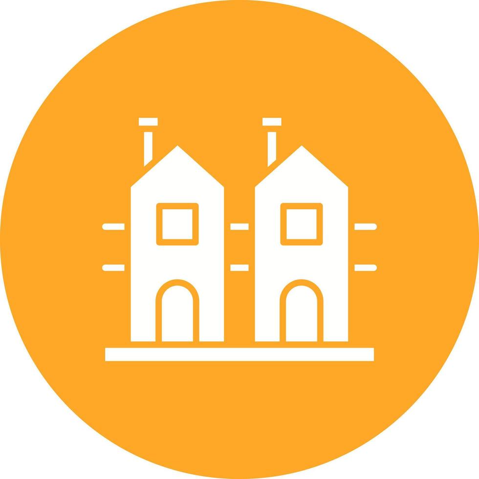 Dutch House Glyph Circle Icon vector