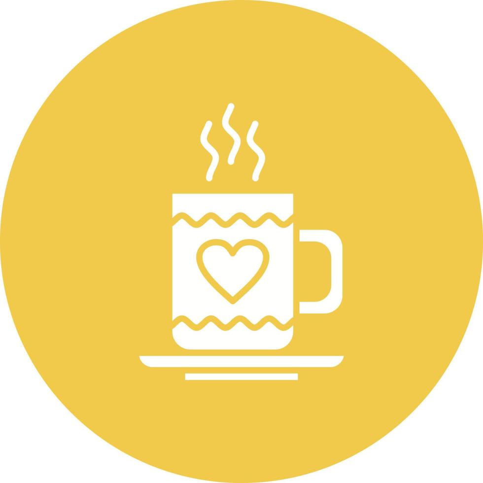 Hot Chocolate Glyph Circle Icon vector