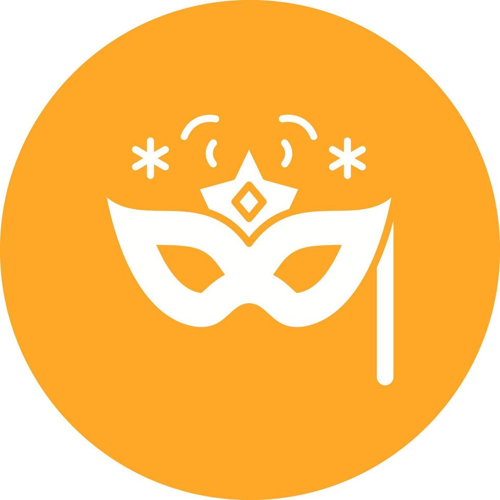 New Year Mask Glyph Circle Icon vector
