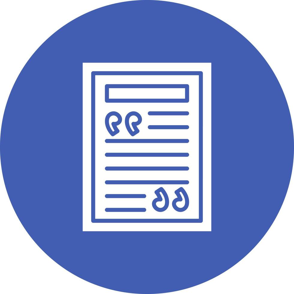 Quotes Glyph Circle Icon vector