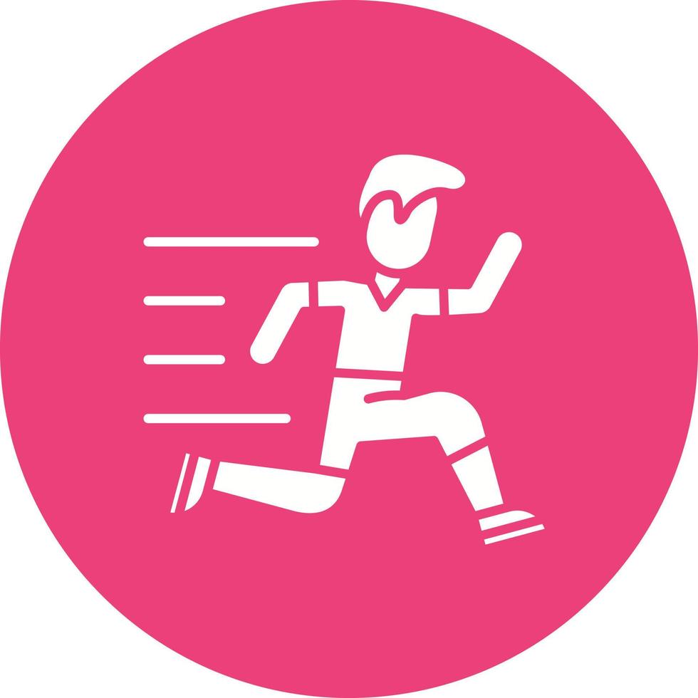 Running Person Glyph Circle Icon vector