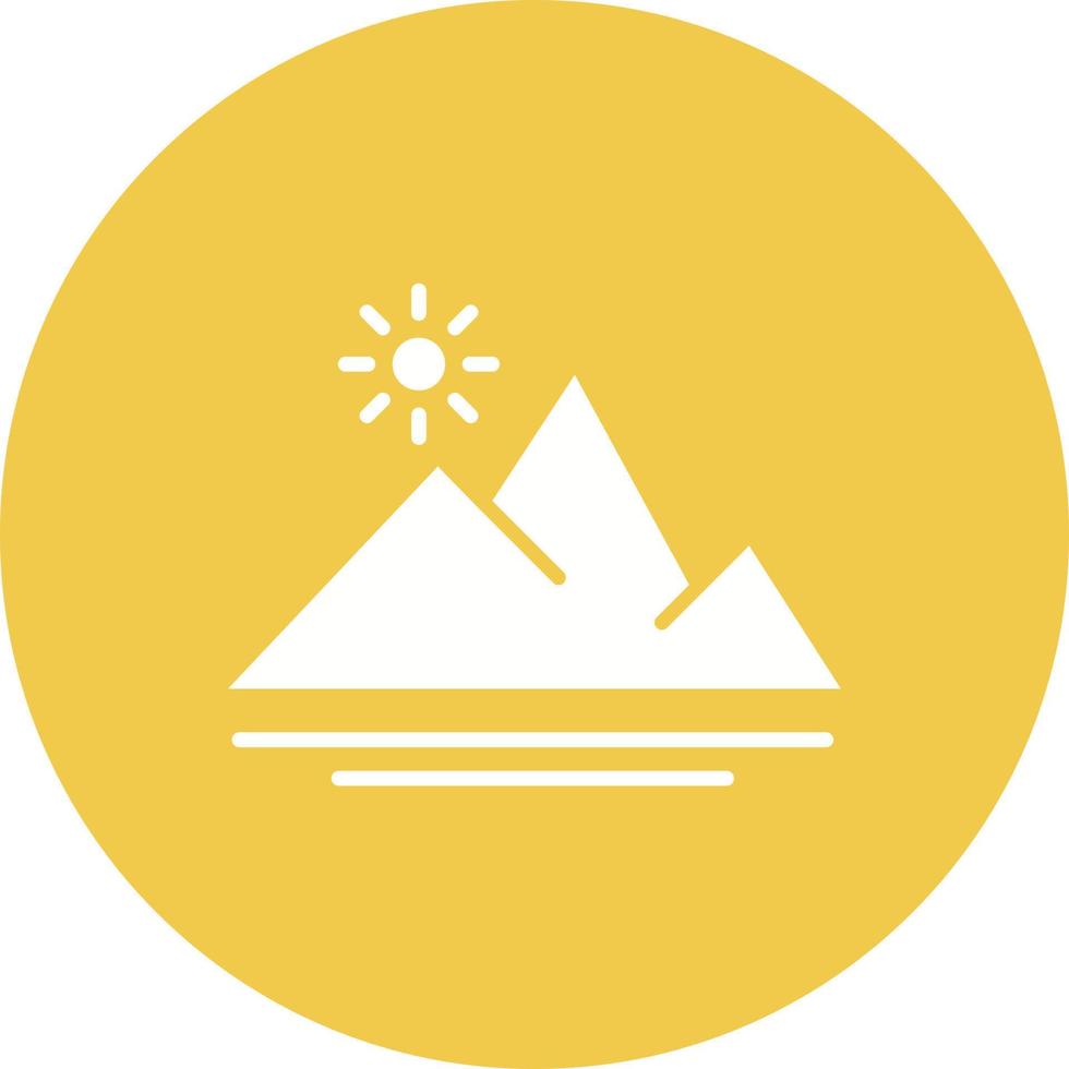 Mountains Glyph Circle Icon vector