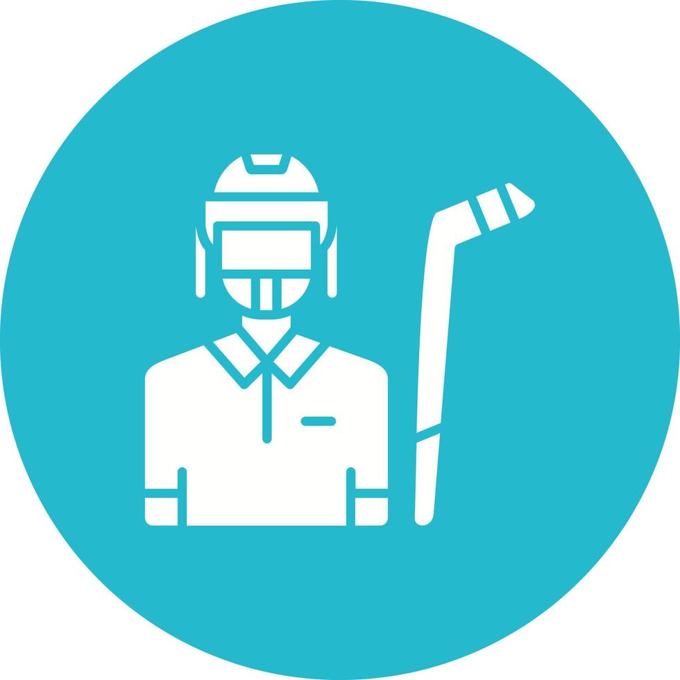 icono de círculo de glifo de jugador de hockey vector