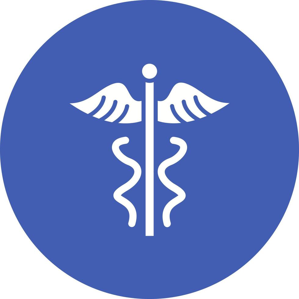 Caduceus Glyph Circle Icon vector