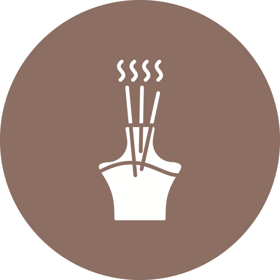 Incense Glyph Circle Icon vector