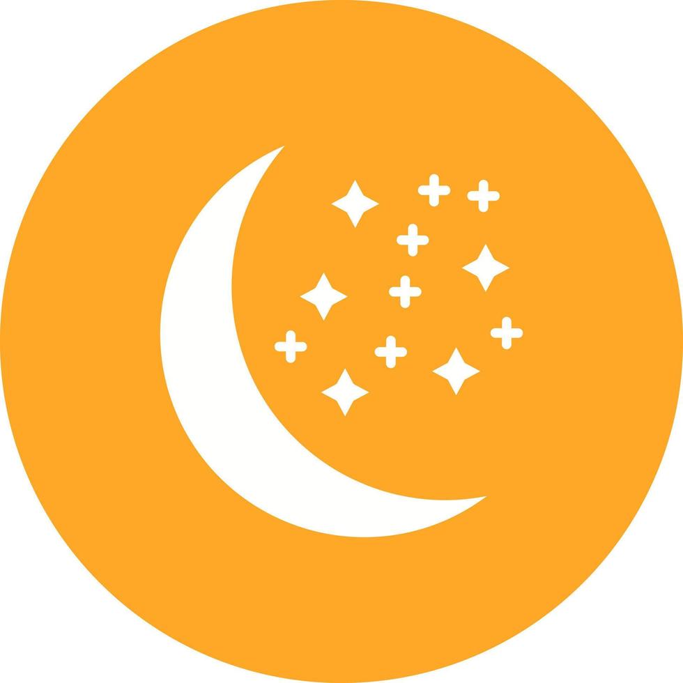 Waxing Moon Glyph Circle Icon vector