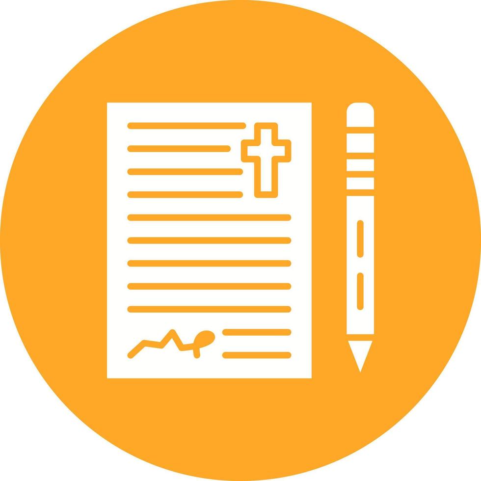 Testament Glyph Circle Icon vector