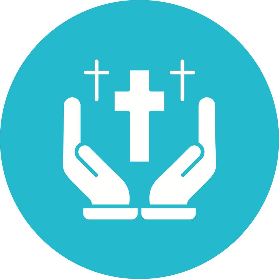 Prayer Glyph Circle Icon vector