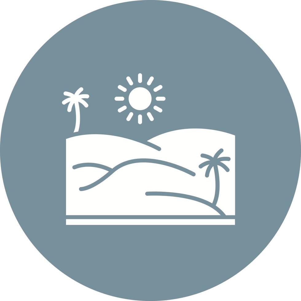 Desert Glyph Circle Icon vector