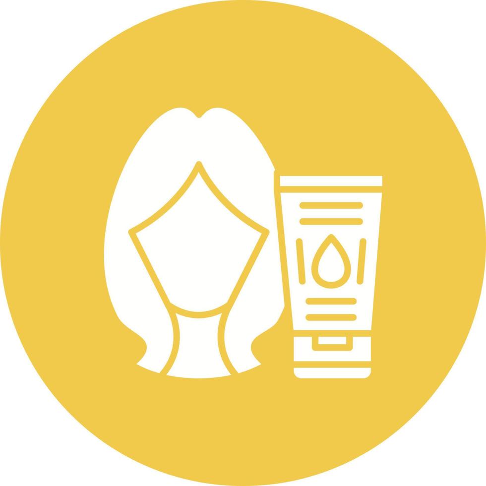 Hair Mask Glyph Circle Icon vector