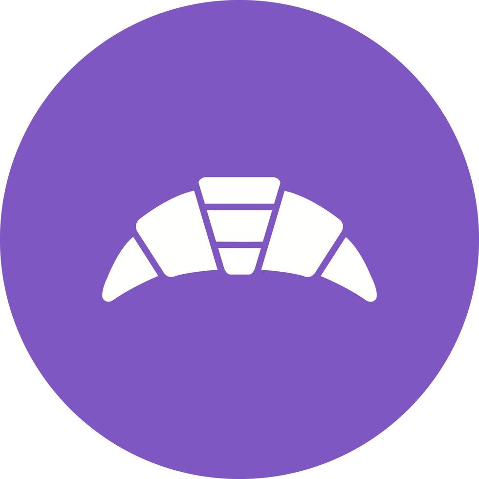 Croissant Glyph Circle Icon vector