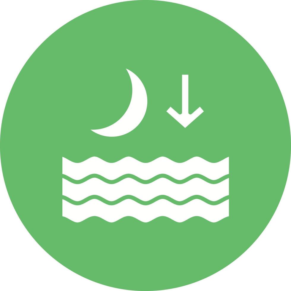 Low Tide Glyph Circle Icon vector