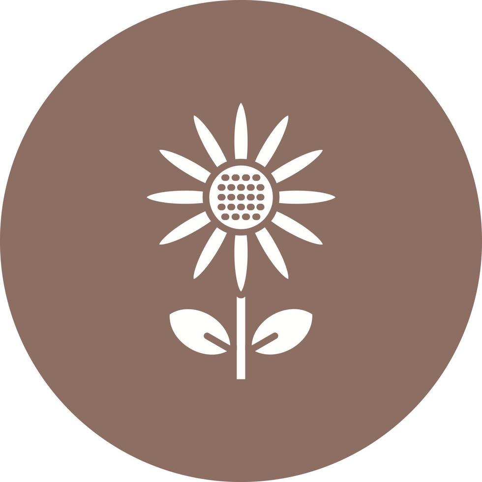 Sunflower Glyph Circle Icon vector