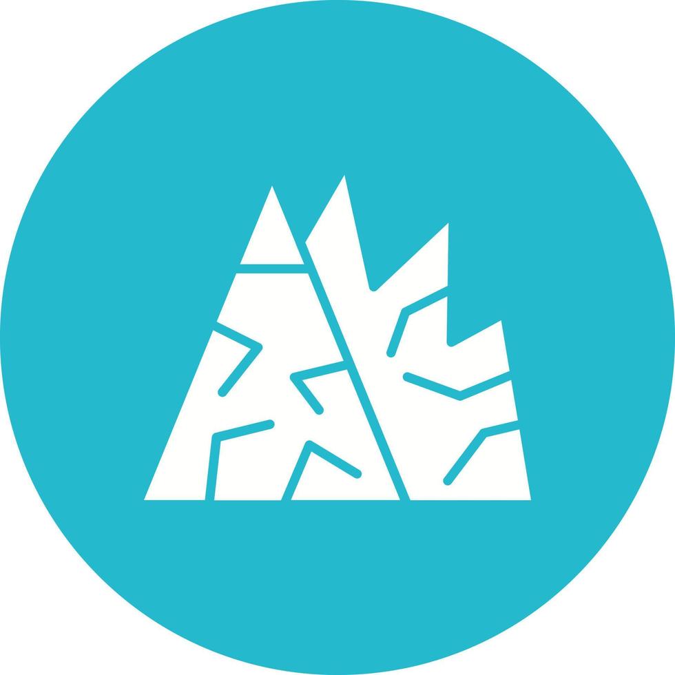 Mountains Glyph Circle Icon vector