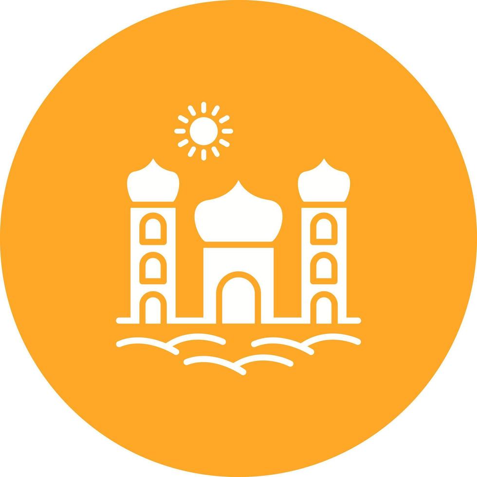 Desert Palace Glyph Circle Icon vector